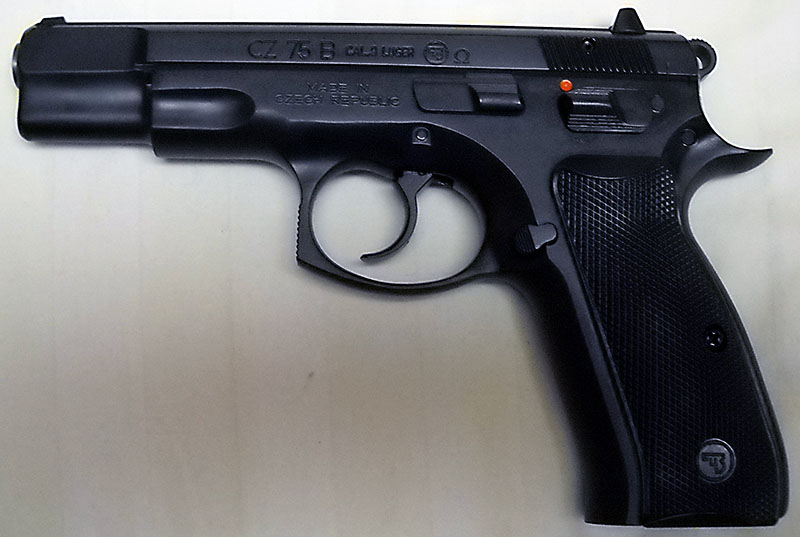 CZ 75B pistol, left side